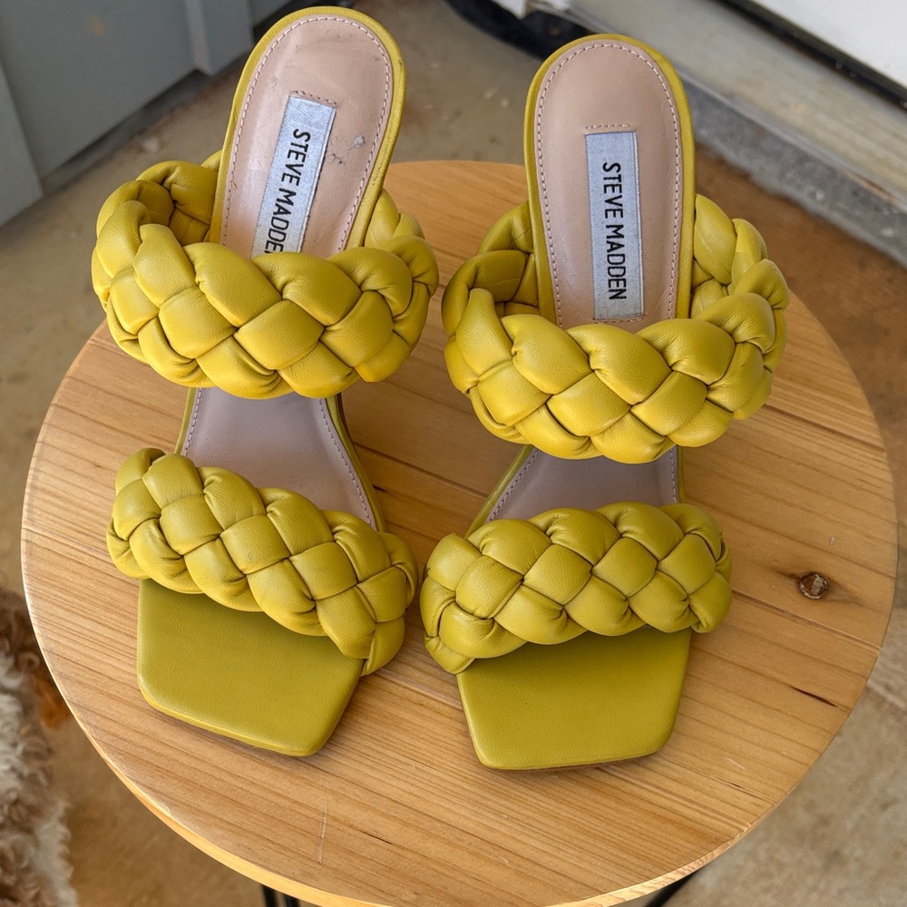 Steve Madden Mustard Braided Sandals